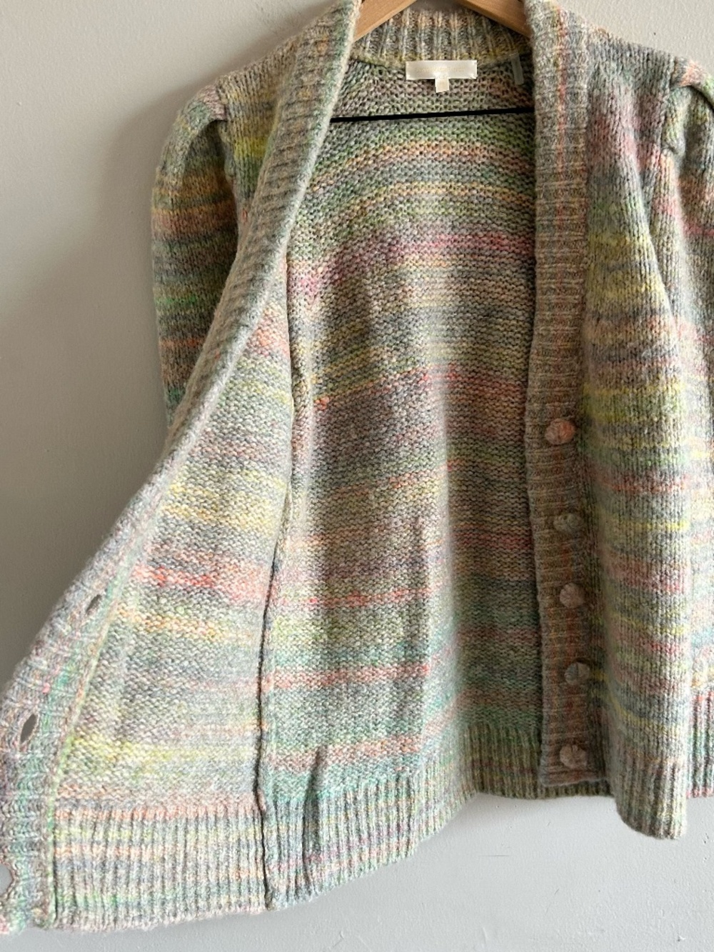 LoveShackFancy Wilford Boyfriend Cardigan Sweater | Autumn Rainbow Size X-Small - Picture 11 of 16